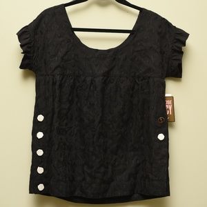 Juicy Couture Black Embroidered Anchor Top - M